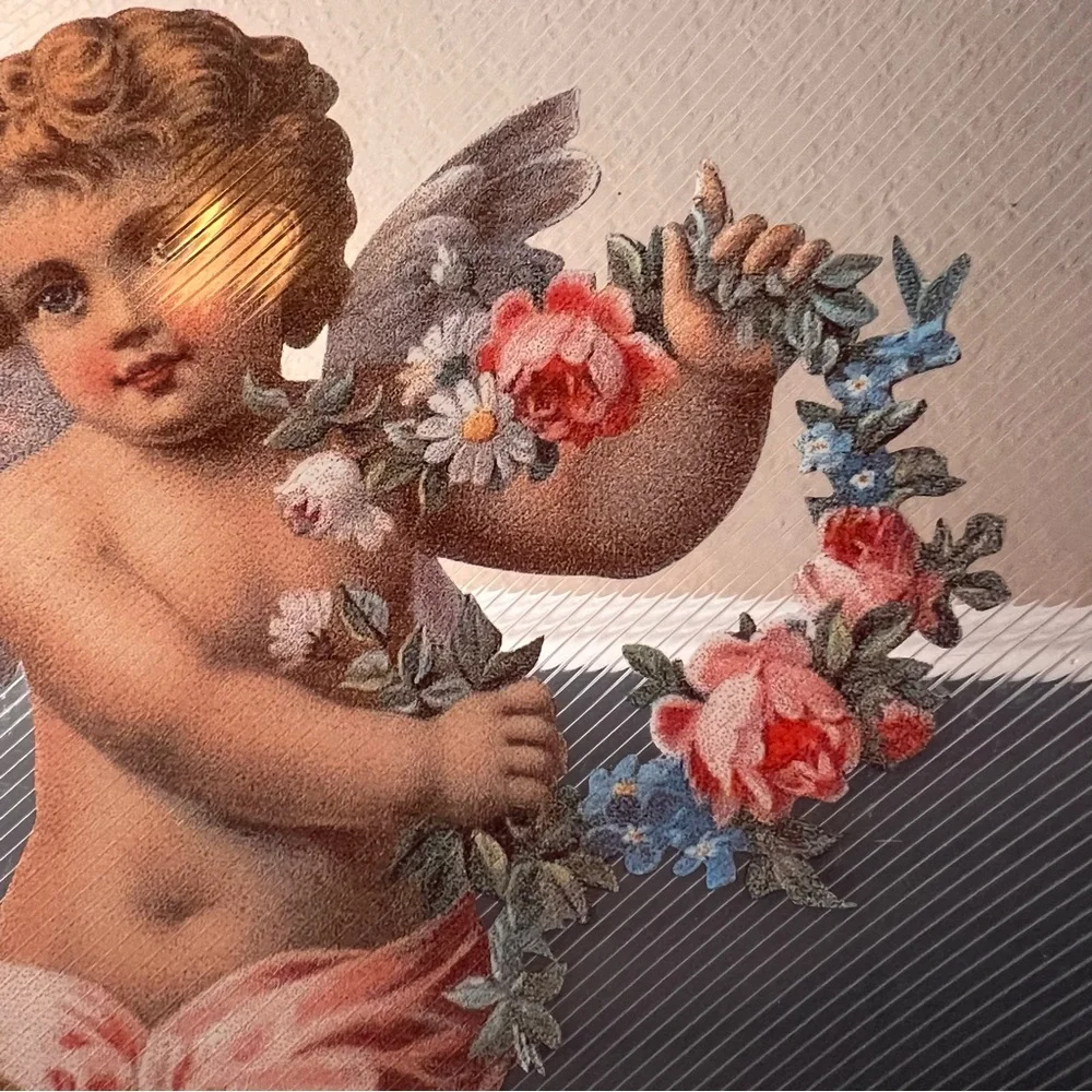 Vintage Angel Cherub Placemat, Victorian Romance, Crafting Project, Lantern Ligh